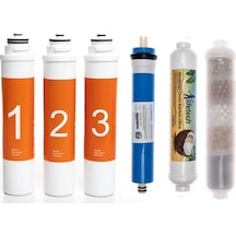 Sulook Waterlife Su Arıtma Cihazı Uyumlu Tak-çevir 6'lı Filtre Seti, 10 Aşamalı, Vontron Membranlı