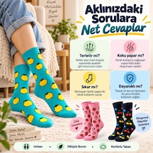 Çorap Giyim Kadın Ve Erkek Çorap Meyve Desenli Renkli 3'lü Set Uzun Soket Günlük Rahat Çorap Seti Çok Renkli