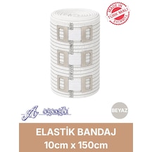 Elastik Bandaj 10cm, 4 Klipsli 4,5 Metreye Kadar Uzar, Spor Ve Günlük Kullanım Beyaz