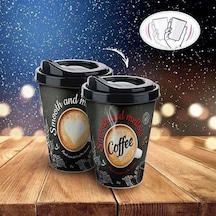 Buffer 3d Efektli Kapaklı Kahve Bardağı, Taşınabilir Pratik İçecek Bardağı
