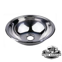 Tekne - Karavan İçin Evye Lavabo, Krom, 33 Cm Yatek Karavan