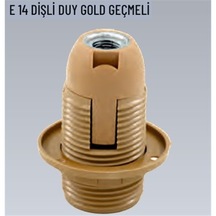 10 Adet E14 Dişli Geçmeli Gold Duy