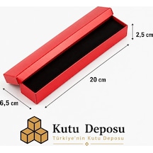 6,5x20x2,5 Cm Tam Kapaklı Kolye Ve Tesbih Kutusu - Kırmızı Demonte 50 Adet