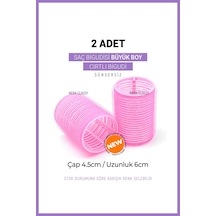 2li Saç Bigudisi L Boy Bigudi Pembe