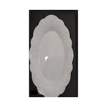 6 Adet 21x14 Cm Melamin Kırılmaz Kayık Salata Tabağı Servis Tabağı Yemek Meze Tabağı Beyaz