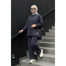 Ceremony Önü Logo İşlemeli Pantolonlu Takım 974 Lacivert