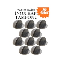 10 Adet İnox Yarım Daire Yapışkanlı Kapı Tamponu Kapı Stoperi Metal Kapı Stopu Durdurucu