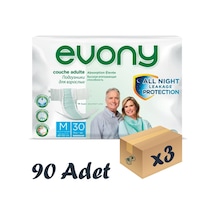 Evony Bel Bantlı Yetişkin Hasta Bezi M 30'Lu 3 Paket 90 Adet