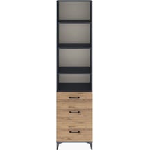 Arges Dolap 4 Raflı 3 Çekmeceli 60x30x243 Antrasit-çam Antrasit