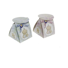 50 Adet 4x4,5cm Mini Karton Lokumluk Bebekli Demonte