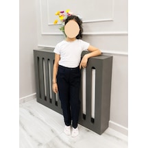 Bulutteks Canbulgan 6-15 Yaş Unisex Okul Pantolonu Lacivert Şerj Kumaş Yarım Lastikli Bel Dayanıklı Ve Şık