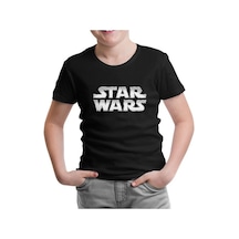 Star Wars - Logo Metalik Siyah Çocuk Tshirt 001