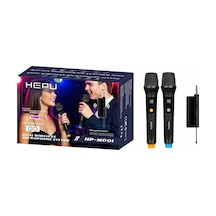 Hepu Hp-m001 Çiftli Kablosuz Mikrofon Sistemi Dijital Ekranlı, Gecikmesiz Ses Aktarımı, Şarjlı Alıcı İle Pratik Kurulum