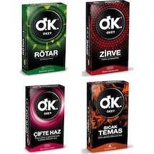 Okey Rötar + Zirve + Çifte Haz + Sıcak Temas Prezervatif 10'lu x 4