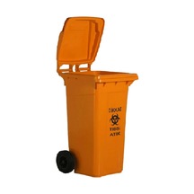 Safell Plastik Tıbbi Atık Çöp Konteyneri 120 Litre Konteyner Turuncu N11.9057
