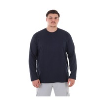 Erkek 115-155 Kilo Arası İçin Uygun Uzun Kol Bisiklet Yaka Mevsimlik Düz Renk İnce Sweatshirt Lacivert