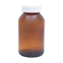 Borox Amber Cam Şişe 500 ML BeyazBastır Aç Kapaklı Ecza Şişe