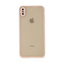 Apple Apple Uyumlu iPhone Xs Max Kılıf Montreal Silikon Kapak - Pembe 0.2M-Çok Renkli