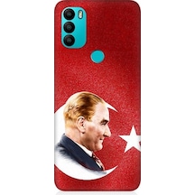 General Mobile Gm 21 Plus Uyumlu Bayrak Ve Mustafa Kemal Atatürk Desenli Silikon Kılıf