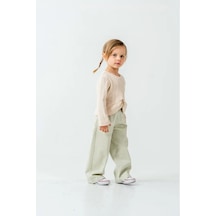 Noble Kids Kız Çocuk Jakarlı Örme Kumaş Sweatshirt Ekru