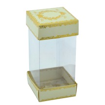 Hediyelik Karton Kapak Krem Gold Varaklı Asetat Kutu 8x8x16.5cm