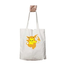 Art Hediye Yellow Envolutions Pokemon Evrim İki Tarafı Kalıcı Baskılı Yıkanabilir Çanta Çok Renkli