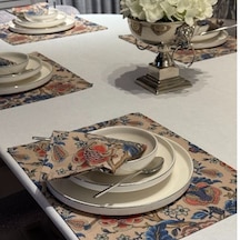 Keten 6 Lı Rüya Desen 6 Amerikan Servis &6 Peçete 45x30-30x30 Çok Renkli