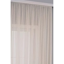 Gauze Fabric Design Folded Bej Keten Plus Yüksek Kaliteli Tül Perde 350 X 260 50 x 22