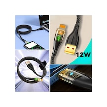 Led Işık Uçlu Sağlam İp Kablolu Usb To Lightning Hızlı Şarj Kablosu 5671 Çok Renkli