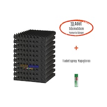 Akustik Yumurta Sünger 60dns Yanmaz 50cmx50cm 25mm 10adet + 1 Sprey Yapıştırıcı