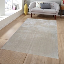 Raschel Carpet Kesme Yolluk Kaymaz Taban Yumuşak Peluş Halı Bej