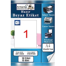 A4 Hazır Etiket 210x297 Mm 10 Sayfa 1 Paket Kendinden Yapışkanlı Fotokopi Lazer İnkjet Kağıdı Yazıcılar İçin Uyumlu