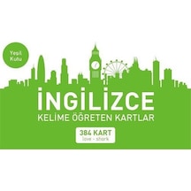 İngilizce Kelime Öğreten Kartlar - Yeşil Kutu - 384 Kart- Mavi Kelebek