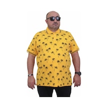 Starbattal Erkek Büyük Beden Polo Yaka Tişört Palm 24460 Sarı-Sarı