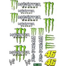 Monster Motosiklet Sticker (Etiket) Set