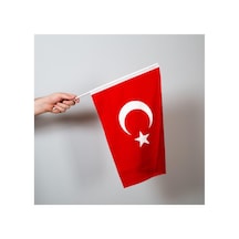 Lona Sanat Türk Bayrağı 30x45 Cm Alpaka Kumaş - Sopalı-50 Adet Diğer