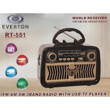 Everton RT-551 Bluetooth Fm-usb-tf-aux Şarjlı Nostaljik Radyo Hoparlör