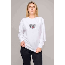 I Wıll Always Love You Baskılı Beyaz Kadın Sweatshirt