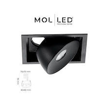 Molled Milano Serisi 8w Kare Sıva Altı Led Spot Siyah Kasa 4000k - Mol3403-2