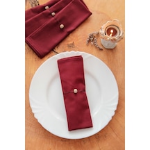 6'Lı Bordo Organik Kumaş Servis Sunum Peçetesi (498287340)