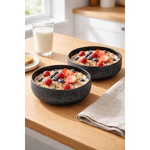 El Yapımı Seramik Salata Kasesi, Yulaf Granola Ve Kahvaltı Kasesi, Sağlıklı Beslenme Ve Diyet Kabı, Smoothie Bowl, Açai Bowl, Çorba Servis Kabı, Orta Boy Kase, Mikrodalga Uyumlu, Mıdnıght Çok Renkli