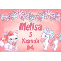 Unicorn Temalı Doğum Günü Afişi - 35x50 Cm
