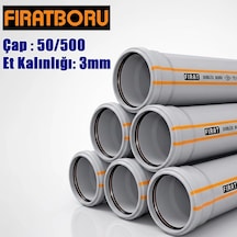 Fırat 50/500mm Dublex Pvc Atık Su Borusu, 3mm Et Kalınlığı, 1 Adet