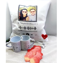 14 Şubat Sevgililer günü  hediyelik  2 li kalp kupa ve Baskılı Ya