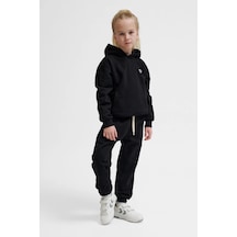 Hummel Pamuklu Loose Fit Logolu Elastik Paça Eşofman Altı Unisex Çocuk Eşofman Altı 232951-2001 Siyah