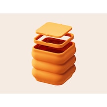 Bezos 3d Baskı Baklava Formlu Sallanır Kapaklı Çöp Kutusu Büyük Boy Mutfak Banyo Ofis Kovası 157x157x148 Mm Turuncu 22