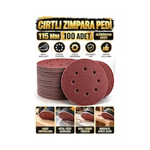 115 Mm Cırtlı Zımpara Diski 100 Adet 8 Delikli Alüminyum Oksit Ahşap Metal Yüzey Zımparası