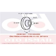 VALEO 186230 FREN DİSKİ ÖN R9 R11 R19 DÜZ 237,75mm