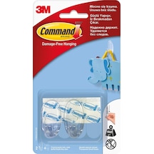 Command 17092 Küçük Şeffaf Askı 5 Adet Çok Renkli