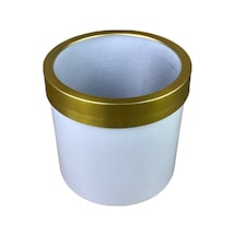 Cihan Çiçekçilik Gold Kemerli 30x30 Beyaz Saksı Çok Renkli